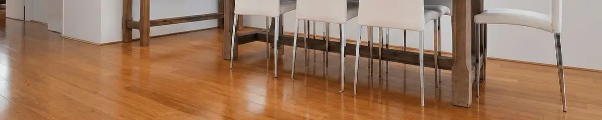 Professionally installed and refinished bamboo flooring in a residential home, showcasing smooth finish and natural wood tones in Pittsburgh, PA