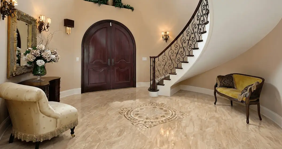 Entrance hall with professionally installed ceramic tile flooring in Pittsburgh PA