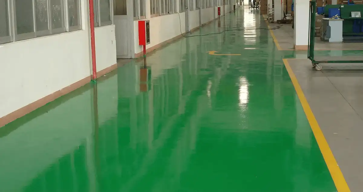 A factory floor professionally covered and marked with epoxy flooring in Pittsburgh, PA