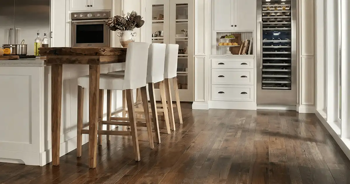 Professionally installed and refinished hardwood flooring in a residential home, showcasing smooth finish and natural wood tones in Pittsburgh, PA